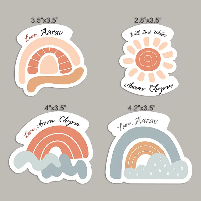 Adorable Personalised Gift Sticker - Cute Shape - Set of 40