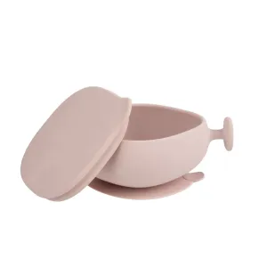 b.box Silicone Bowl   Lid with Suction Base Blush Pink