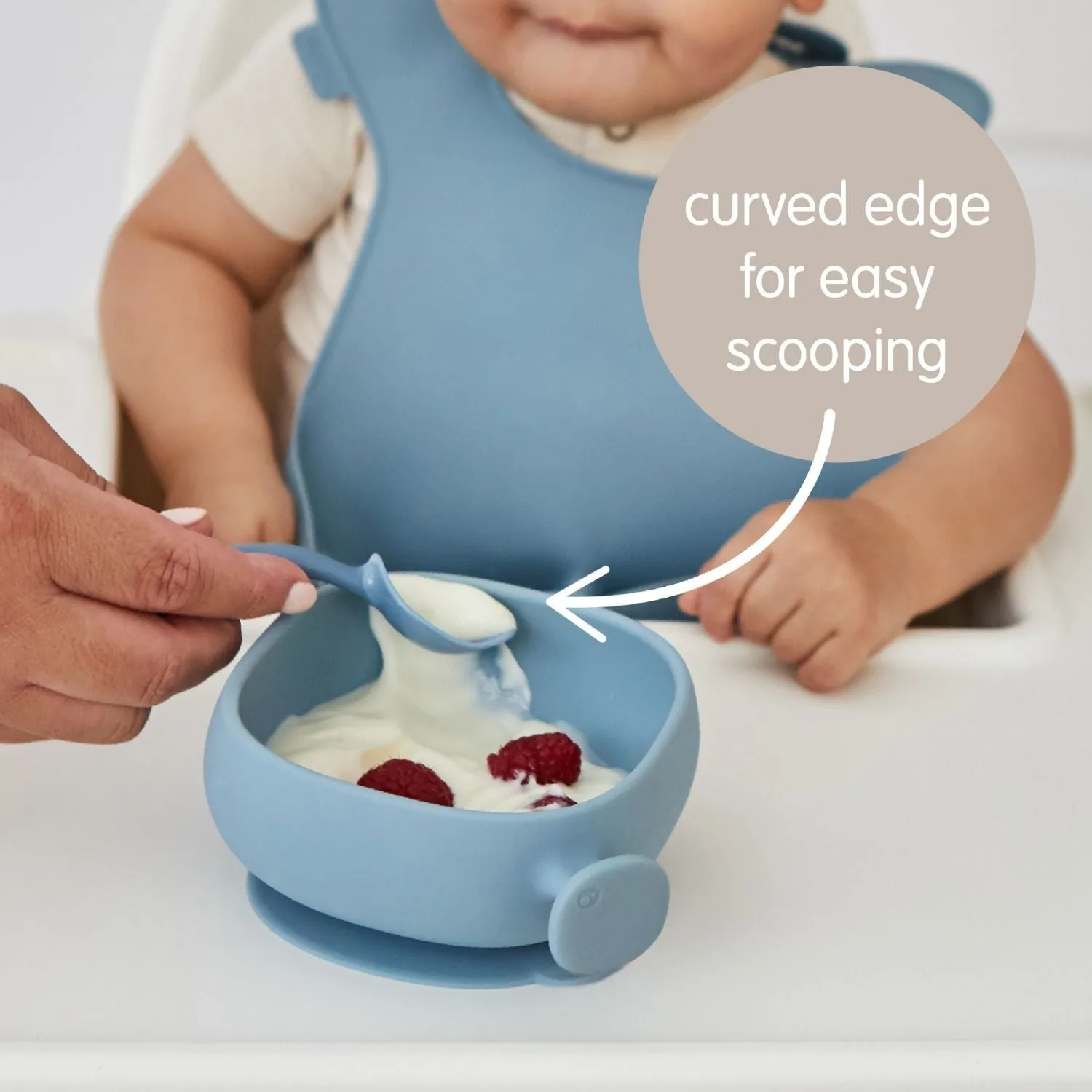 b.box Silicone Bowl   Lid with Suction Base Ocean Blue