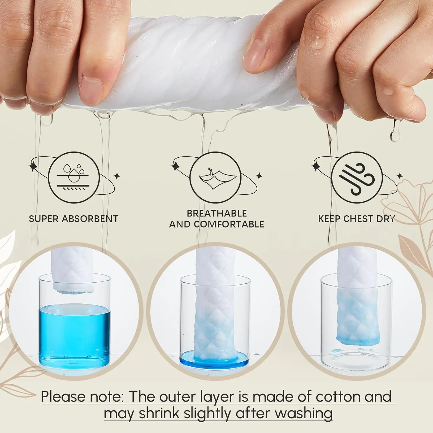 Boyiee 9 Pcs Cotton Bra Liners 3 Layer Reusable Washable Under Breast Sweat Absorber Pads for Woman, 2 Size