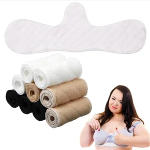 Boyiee 9 Pcs Cotton Bra Liners 3 Layer Reusable Washable Under Breast Sweat Absorber Pads for Woman, 2 Size
