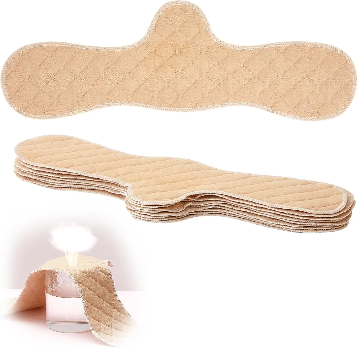 Boyiee 9 Pcs Cotton Bra Liners 3 Layer Reusable Washable Under Breast Sweat Absorber Pads for Woman, 2 Size