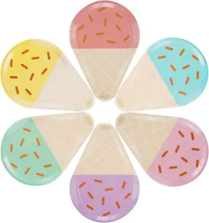 CIEOVO 48 Pcs Ice Cream Party Plates, 10'' Disposable Paper Plates for Summer Ice Cream Theme Birthday Baby Shower Wedding Family Activities Party Supply Decorations