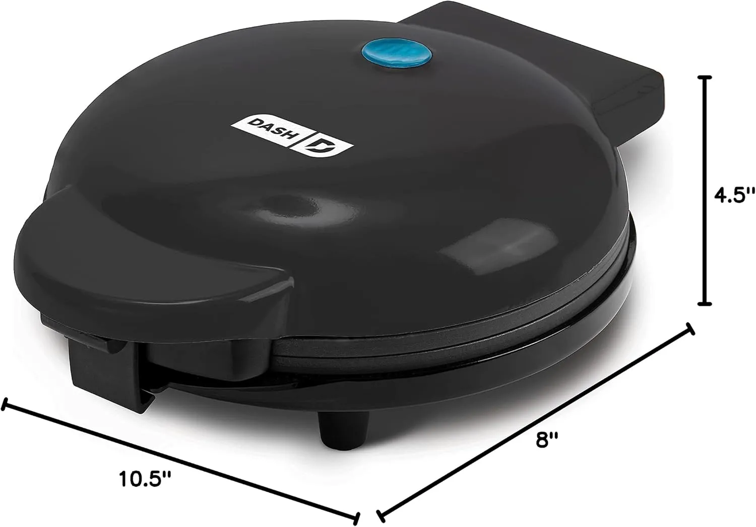 DASH Express 8 Waffle Maker for Waffles, Paninis, Hash Browns   other Breakfast, Lunch, or Snacks, with Easy to Clean, Non-Stick Cooking Surfaces - Black