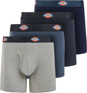 Dickies Mens Underwear Pack of 4 Boxer Briefs, Cotton Stretch Boxers for Men