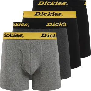 Dickies Mens Underwear Pack of 4 Boxer Briefs, Cotton Stretch Boxers for Men