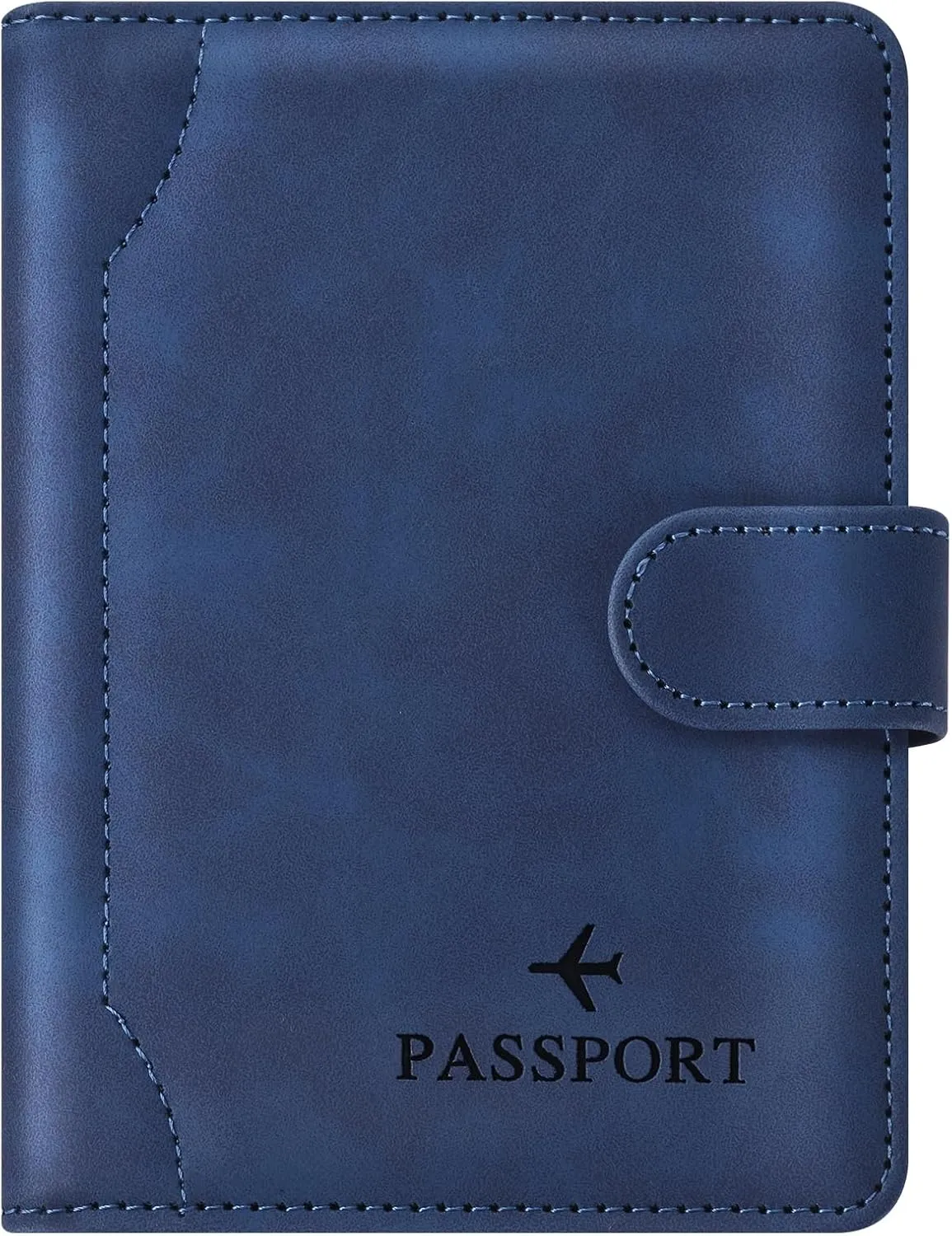 Herain Dark Blue Passport Holder for Travel, Passport Wallet Cover Case Women Men Family Cruise Ship Essentials, RFID Passport Book Holders Travel Accessories Vacation Must Haves