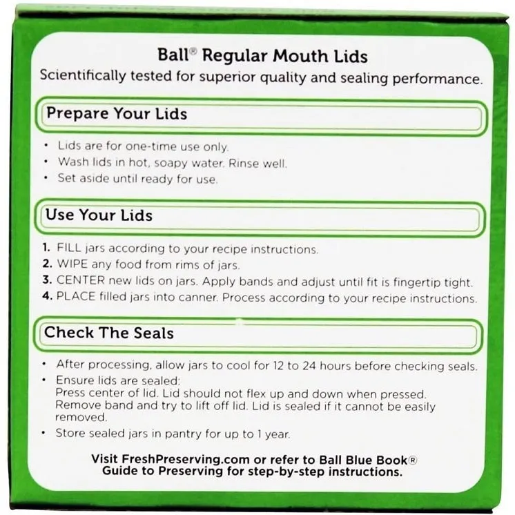 Lids for Regular Mouth Mason Jars, 12 pack