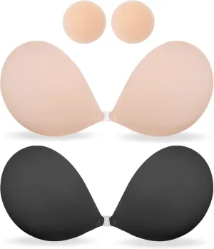 MITALOO Adhesive Bra Sticky Strapless Invisible Push up Bras Silicone Backless Nipple Cover for Women
