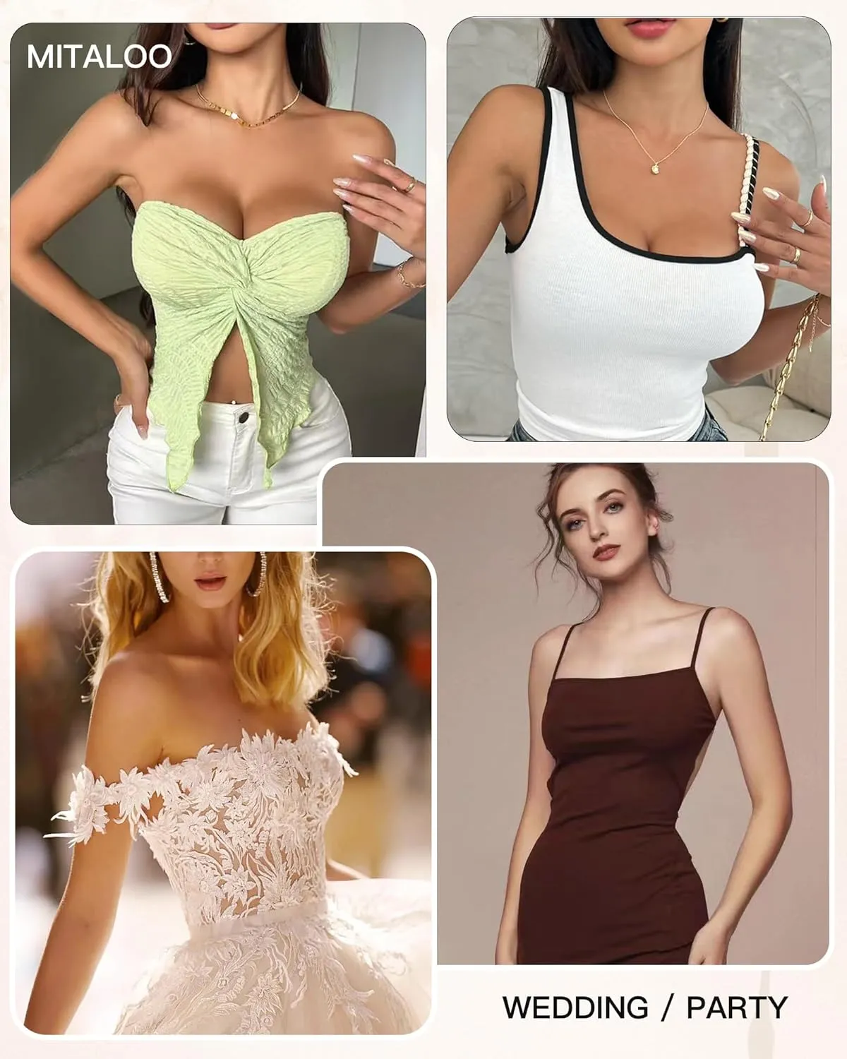 MITALOO Adhesive Bra Sticky Strapless Invisible Push up Bras Silicone Backless Nipple Cover for Women