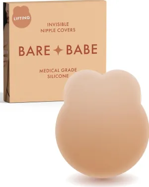 Nipple Covers with Lift - Reusable Sticky Bra Push Up - Waterproof Nipple Pasties Strapless Bras for Women 4 Shades