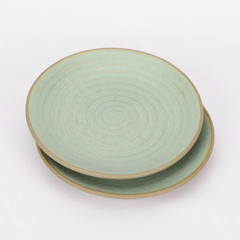 Swirls Ceramic Dinner Plates | Set of 2 | 9 Inches
