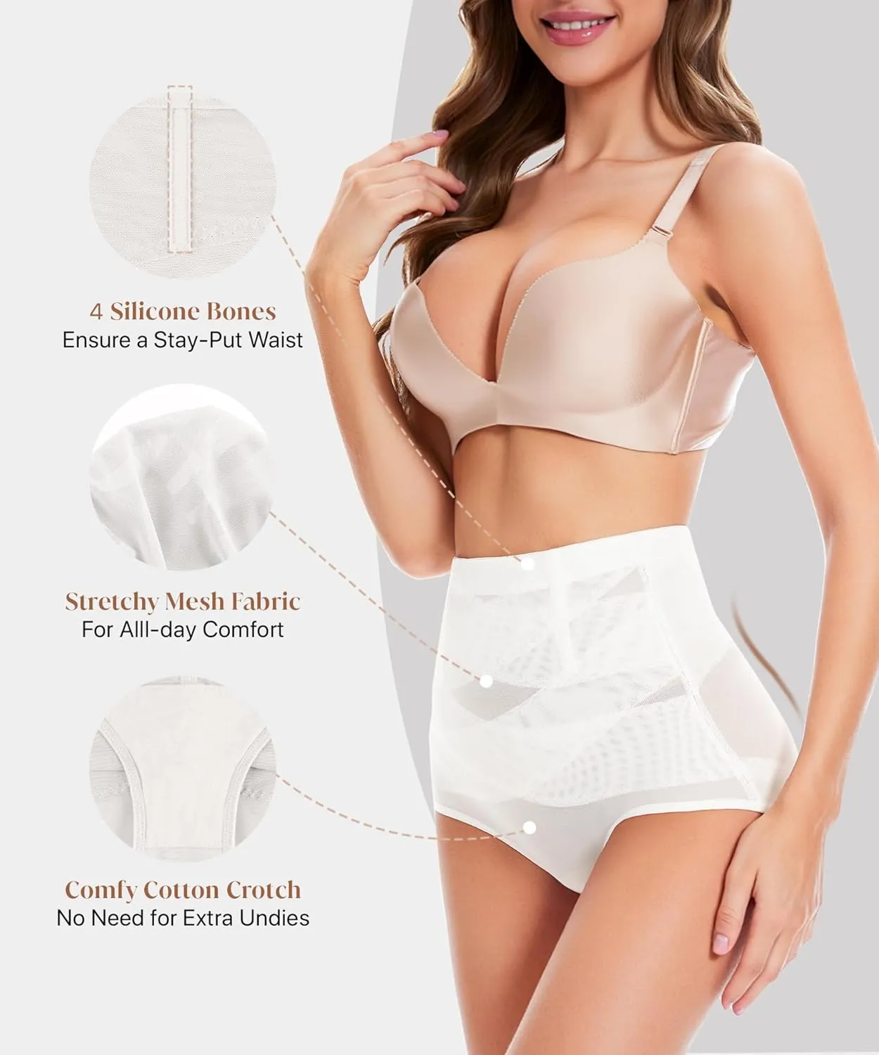 Tummy Control Shapewear Panties for Women-High Waisted Body Shaper Underwear Seamless Shapewear Panty Girdle