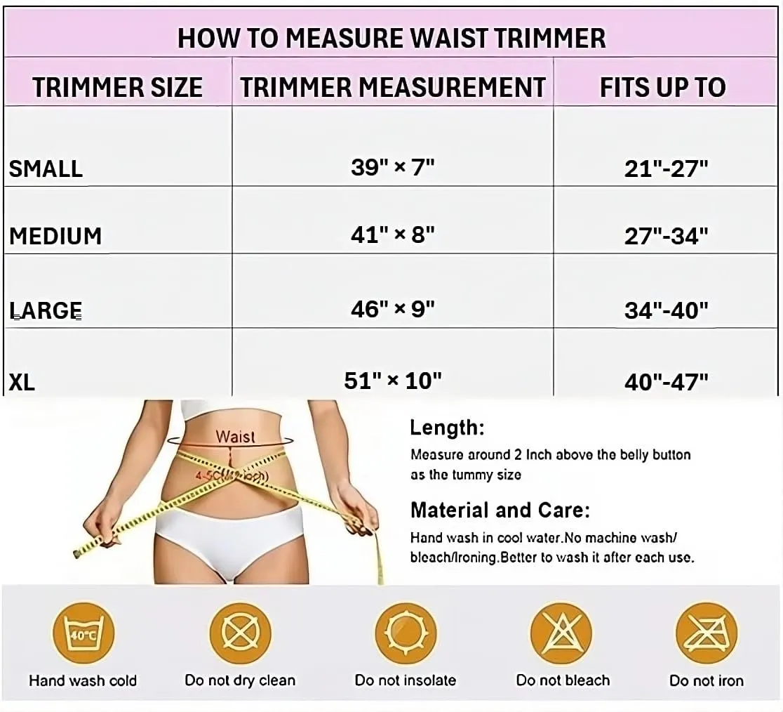 Waist trimmer for Women and Men - Waist trainer for Workouts and Intense Training, 4 Sizes, Black